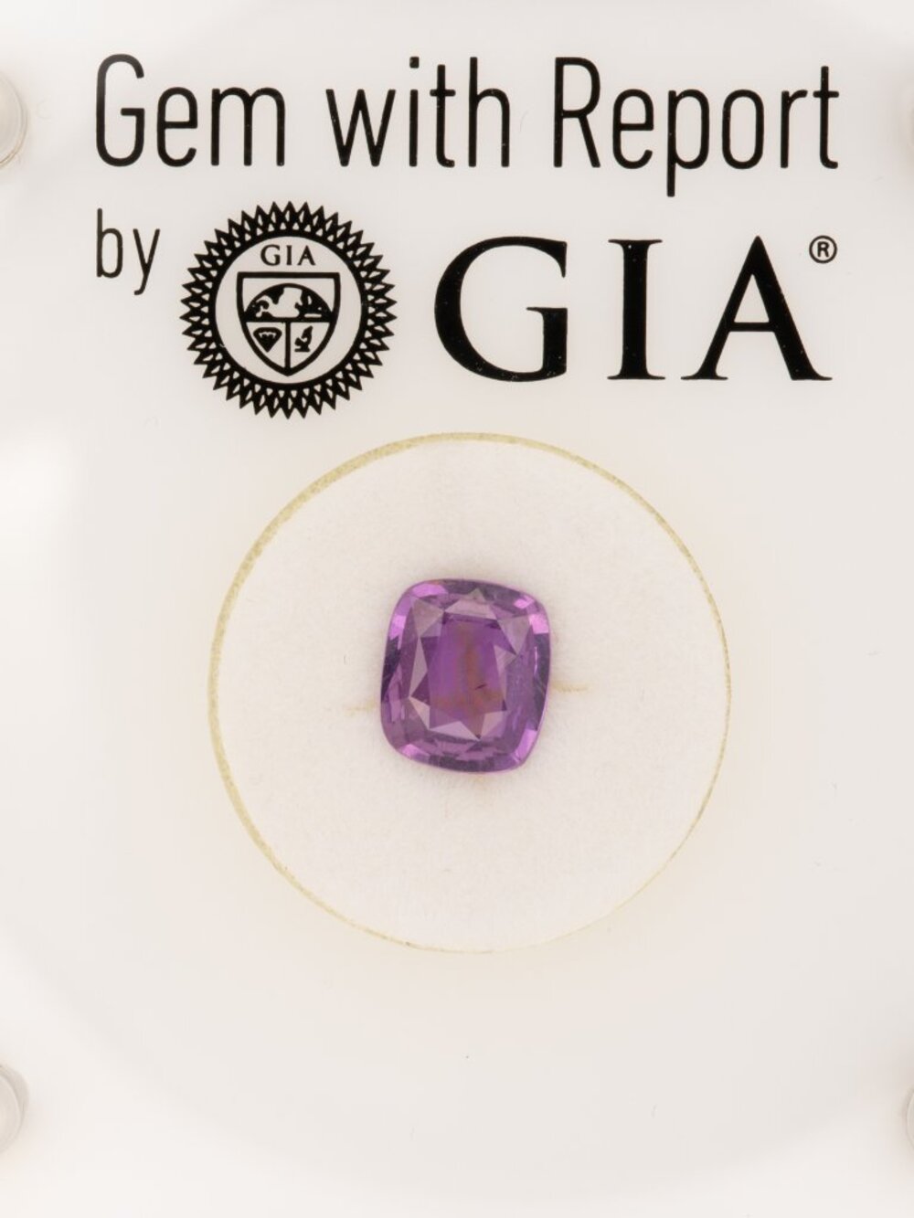 GIA Certified Natural Purple Sapphire Cushion 1.33ct Loose Luxury Gemstone